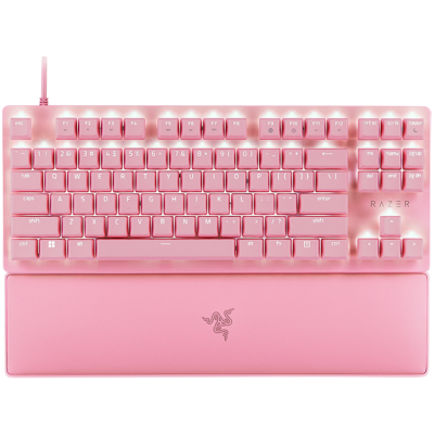 Razer Huntsman V2 геймърска механична клавиатура розов
