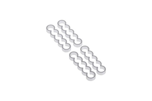 Alphacool Eiskamm Alu X5 Flat - 4mm silver - 4 pcs