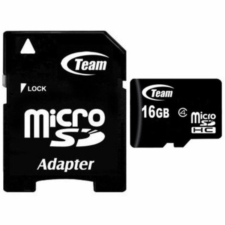 Team Micro SDHC 16GB Class 4 карта памет с адаптер