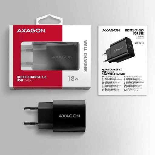Axagon ACU-QC18 зарядно устройство черен
