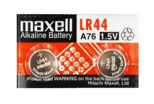 Бутонна микроалкална батерия LR-44 ,AG13, 2бр. 1,55V в опаковка MAXELL