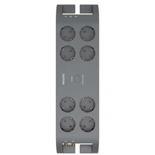 Philips Surge protector 8 изхода филтър за защита от пренапрежение черен
