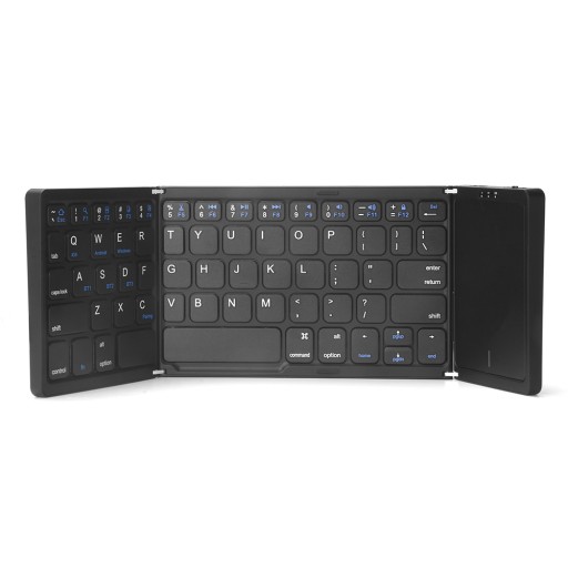 Мини сгъваема безжична клавиатура с тъчпад Bluetooth B089T черна