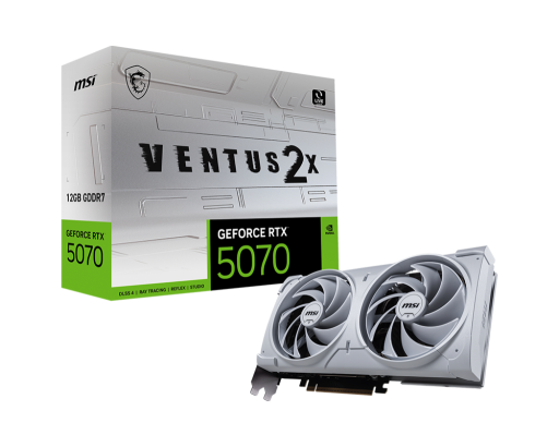 MSI RTX 5070 VENTUS 2X 12GB GDDR7 видео карта бял