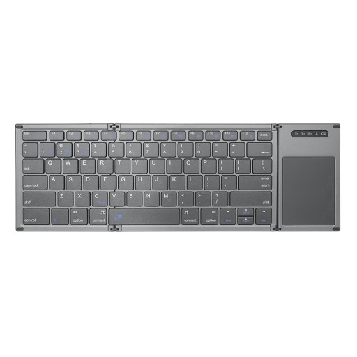 Мини сгъваема безжична клавиатура с тъчпад Bluetooth B066T черна