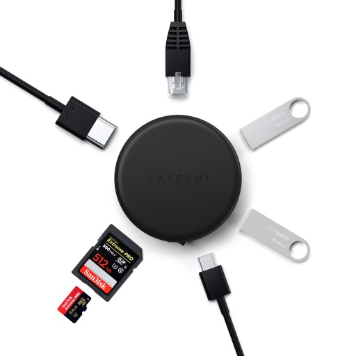 Satechi OntheGo 7-in-1 Multiport Adapter Space Black USB Type C докинг станция