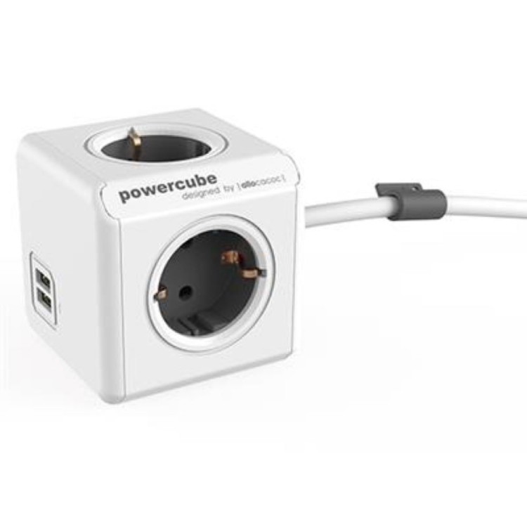 DesignNest PowerCube Extended 1407 разклонител с кабел сив