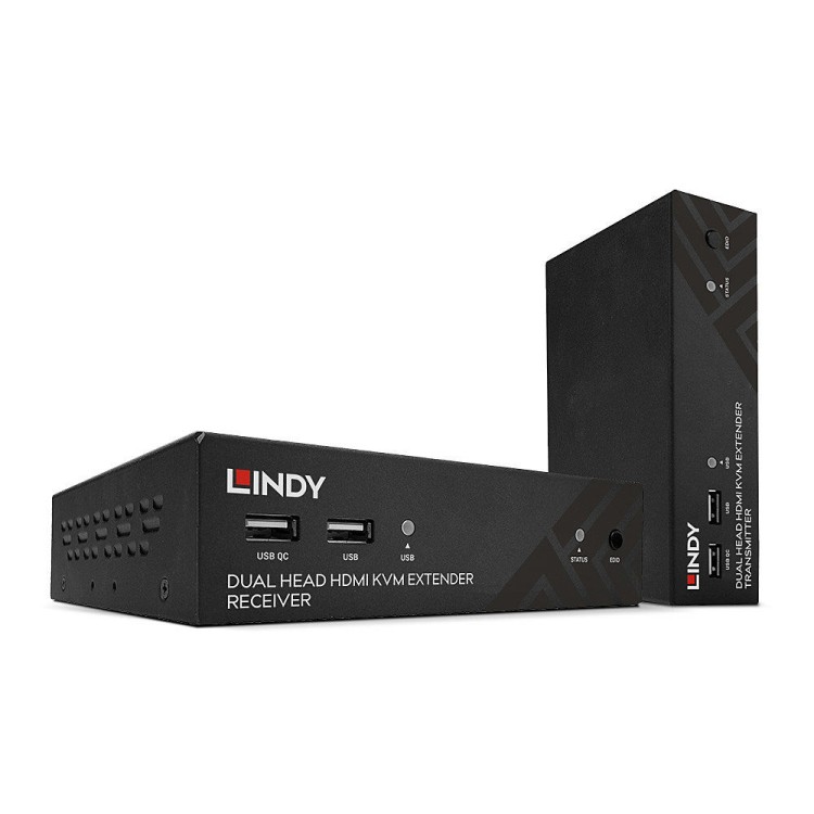LINDY Dual Head HDMI, USB, IR & RS-232 KVM екстендър, Cat. 6, 100.0 м LNY-39374