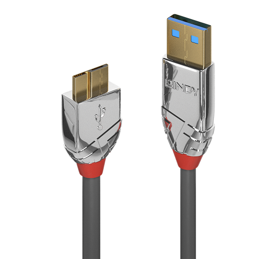 LINDY LNY-36657 Кабел USB 3.2 Type A към Micro-B , Cromo Line  M/M, 5Gbps, Gold, 1.0 м
