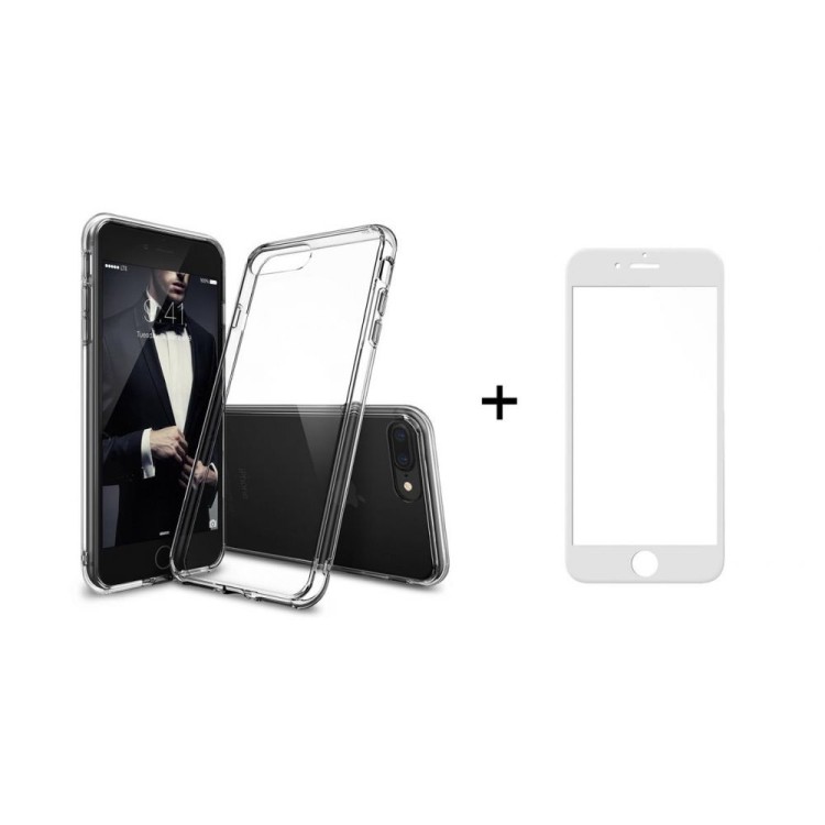 Стъклен протектор + Калъф, Remax Crystal за iPhone 7/7S 5, 0.3mm