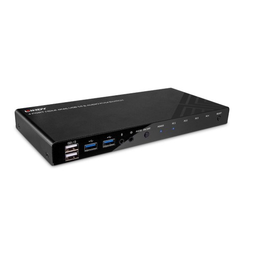 LINDY 4-портов HDMI 4K60, USB 3.0 &amp; Audio KVM превключвател LNY-39313