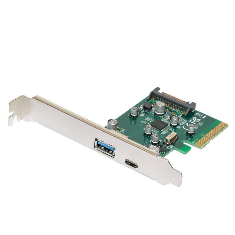 PCI-E card 2 x USB3.1 A+C ports платка адаптер