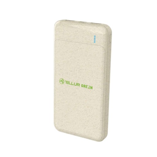 Tellur Green PD103 Power Bank външна батерия, 10000mAh, 2xQC3.0 + PD 18W, цвят кремав