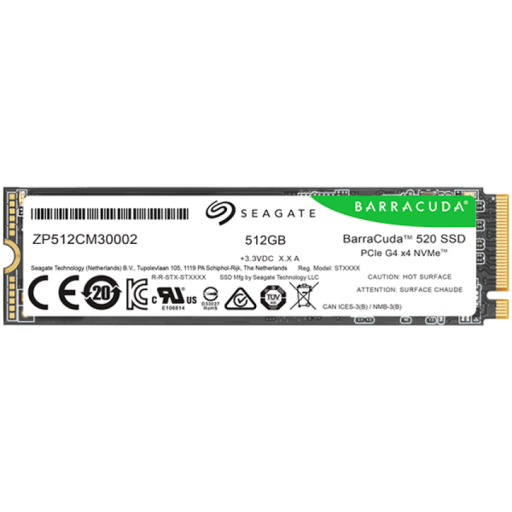 Seagate BarraCuda 520 512GB M.2 2280 PCIe Gen4 x4 NVMe SSD диск