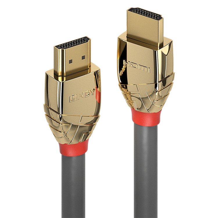 LINDY High Speed HDMI кабел, M/M, Gold Line, сив, 1.0 м LNY-37861
