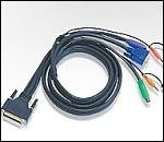 ATEN 2L-1701P KVM кабел HD15 M + 2x PS2 M + 2 Audio plugs 1.8 м
