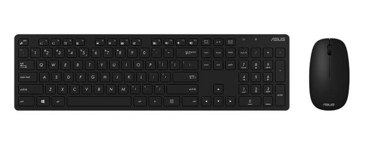 Asus W5000 безжични мишка и клавиатура черен