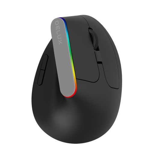 Delux M618D RGB вертикална мишка черен