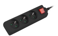Lanberg power strip разклонител 3 гнезда 3 метра черен