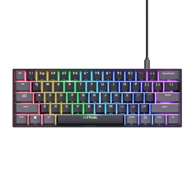 Trust GXT 867 Acira 60 Mini геймърска клавиатура черен (24882) на цена ...
