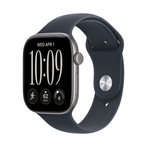 Apple Watch Series 12 Cellular 46mm Space Grey Aluminium Case with Navy Blue Sport Band - S/M