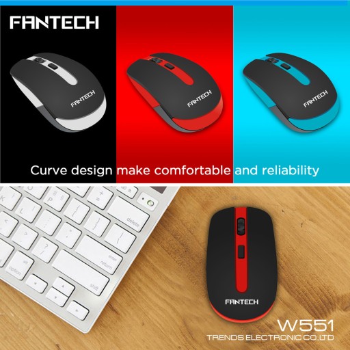 Мишка FanTech, Безжична W551,Различни цветове