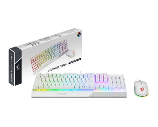 MSI Vigor GK30 Combo комплект клавиатура и мишка бял