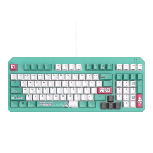 Asus TUF Gaming K3 Gen II Hatsune геймърска клавиатура зелен
