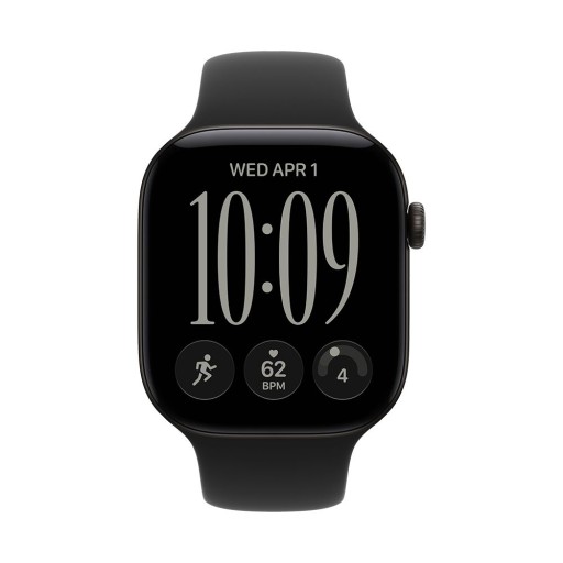 Apple Watch Series 12 Cellular 46mm Black Aluminium Case with Black Sport Band - S/M