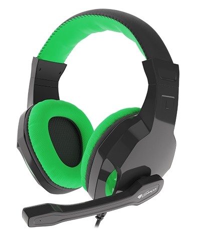Genesis Argon 100 геймърски слушалки с микрофон зелен