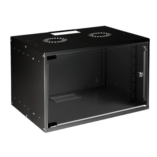 Mirsan 7U/400 мм сървърен шкаф за стена черен