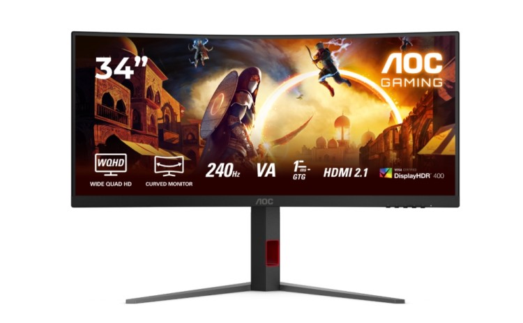 AOC CU34G4Z 34" 3440x1440 Curved VA 240Hz 0.3ms геймърски монитор
