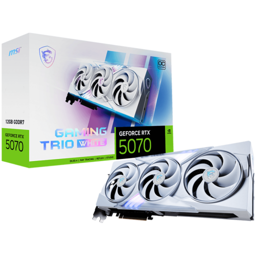 MSI RTX 5070 Gaming Trio OC 12GB GDDR7 видео карта бял
