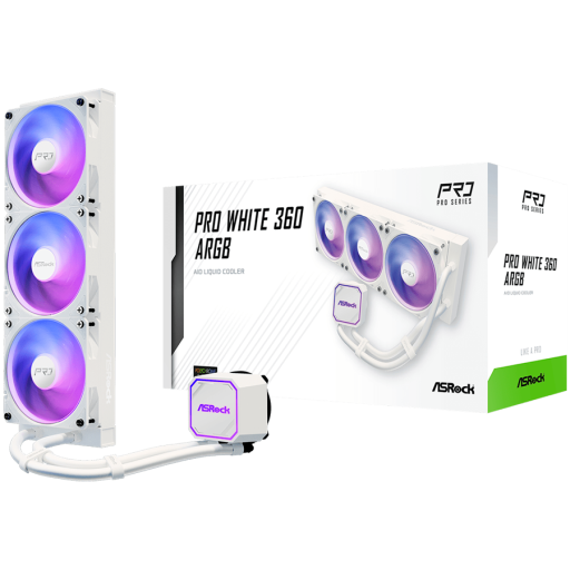 Asrock Pro 360 ARGB водно охлаждане за процесор бял