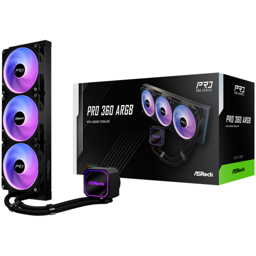 Asrock Pro 360 ARGB водно охлаждане за процесор черен