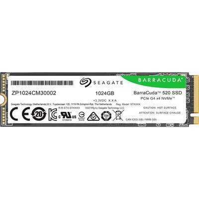 Seagate BarraCuda 520 1.024TB M.2 2280 PCIe Gen4 x4 NVMe SSD диск