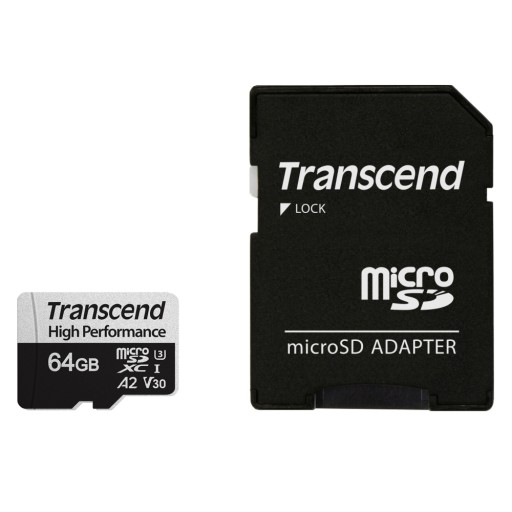 Transcend 64GB microSD UHS-I U3 A2 карта памет + адаптер
