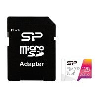 Silicon Power Elite Colorful 128GB, microSDXC, Class 10, SD Adapter карта памет