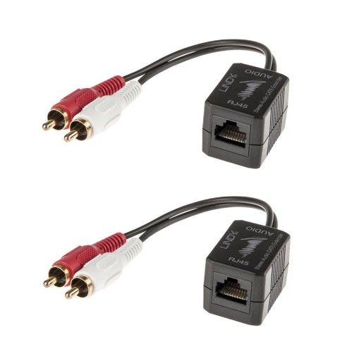 LINDY LNY-70460 RCA стерео аудио удължител, Cat. 5/6, 500.0 м